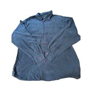 Weekendz off tencel blue shirt pocket front L